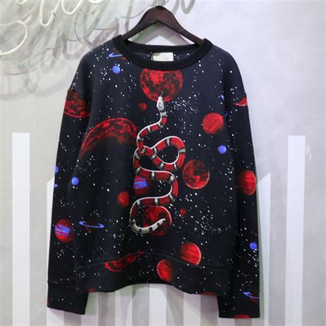 gucci snake galaxy sweater|Gucci crew neck sweatshirt.